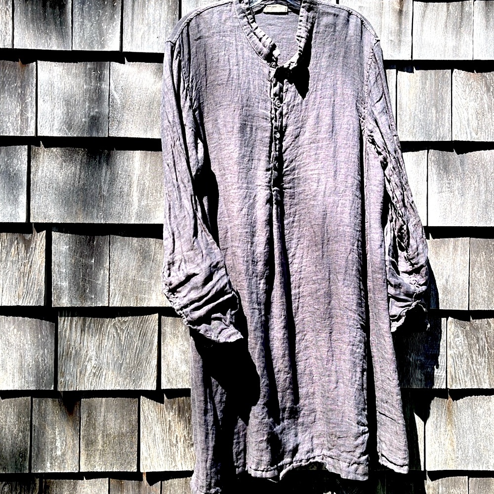 CP Shades Gray  Linen Dress Size L